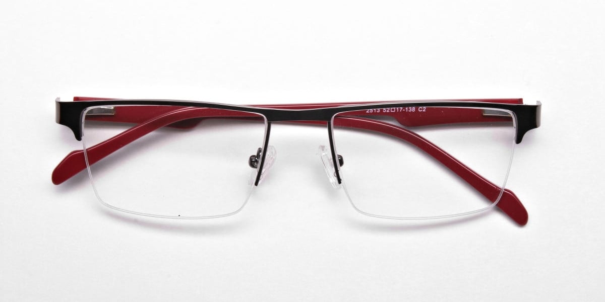 Rectangular Glasses in Gunmetal, Eyeglasses -1