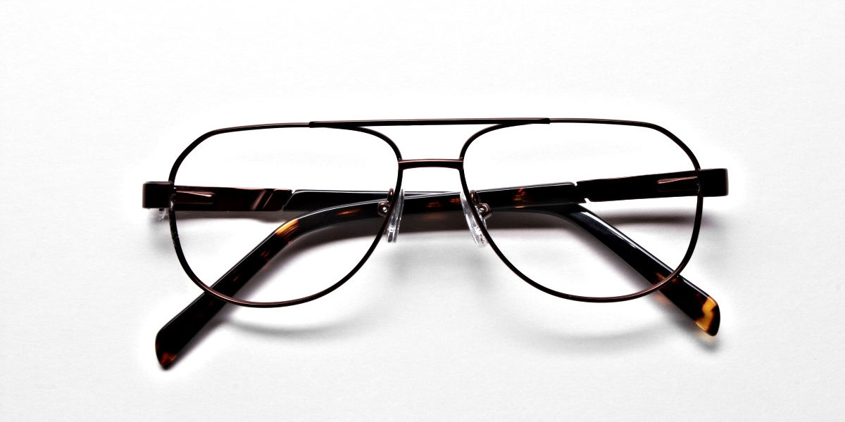 Brown Aviator Eyeglasses Frame, Eyeglasses