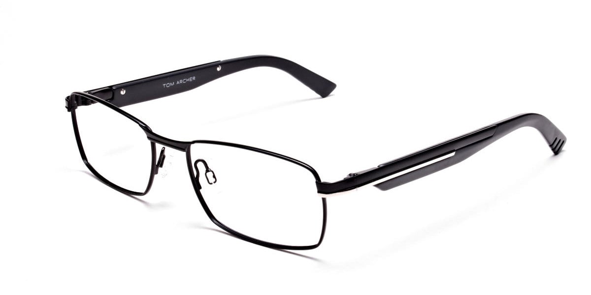 Black Matte Rectangular Glasses -1