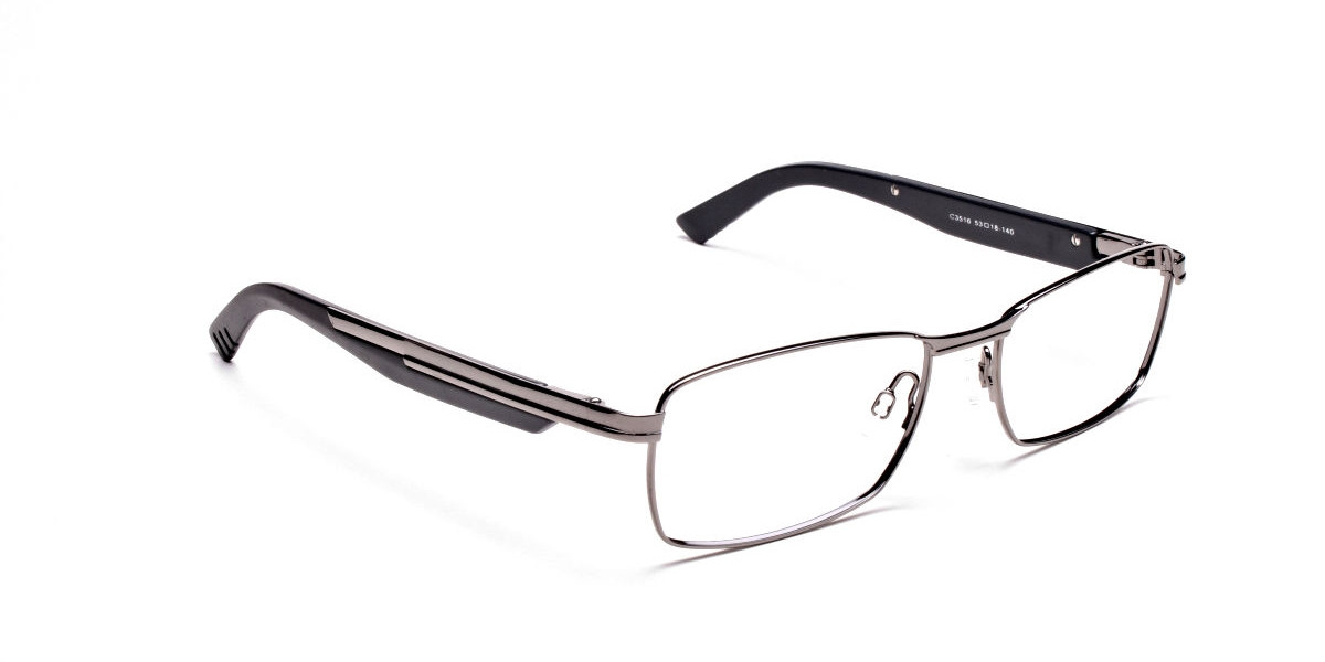 Gunmetal Matte Black Art Deco Glasses - KNIGS CS2 Specscart®