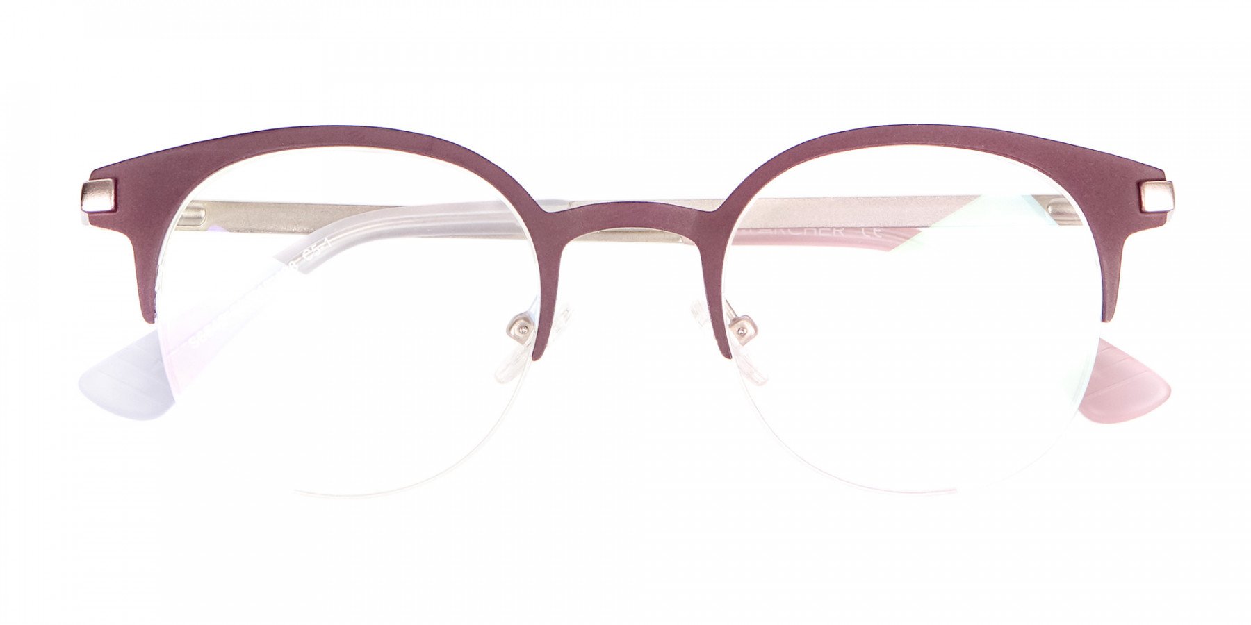 Woman 50's Retro Round Half-Rims Glasses UK-1