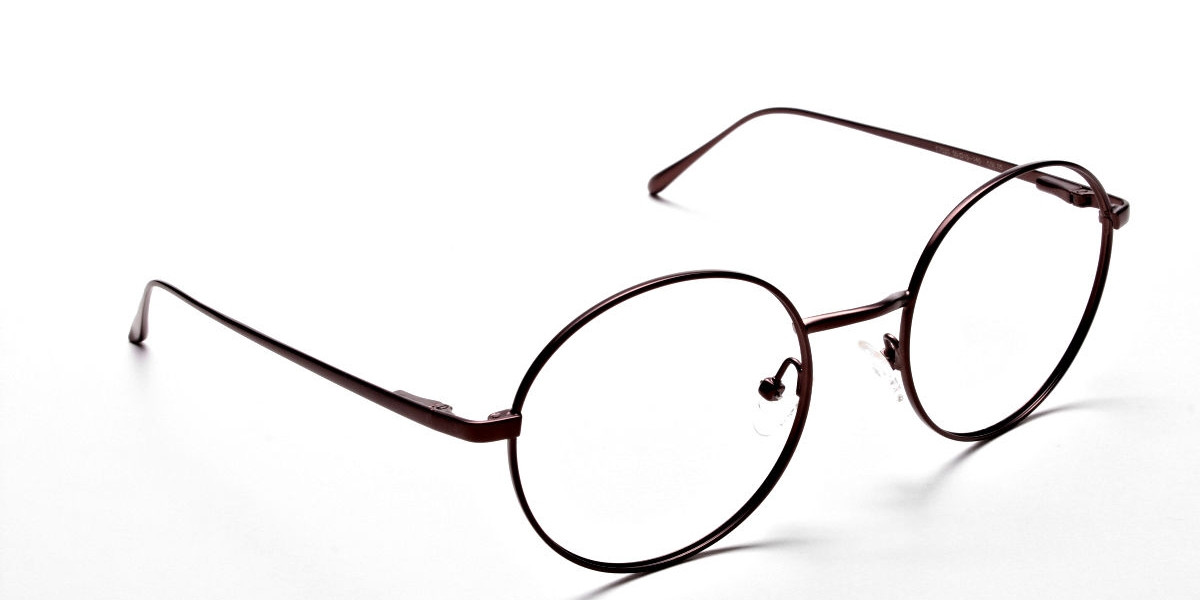 Round Glasses in Brown, Eyeglasses -1