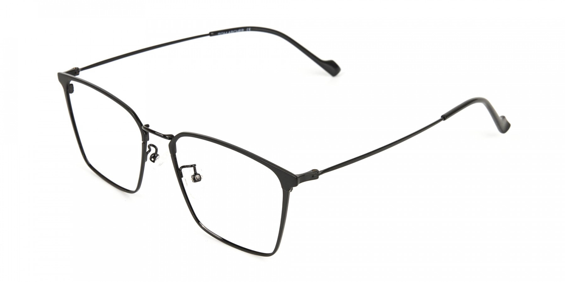 Black Wayfarer Glasses in Lightweight Metal -1