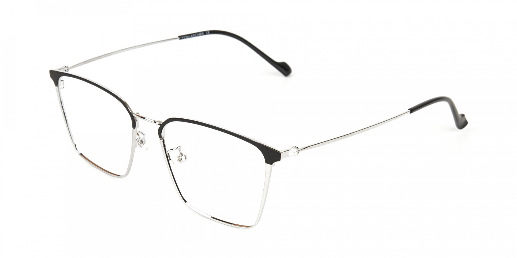 Silver Wayfarer Glasses in Lightweight Metal-1