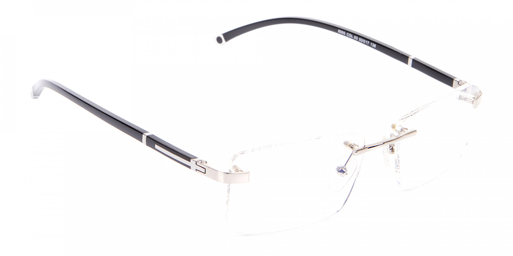 Silver Rectangular Rimless Glasses, Online UK-1