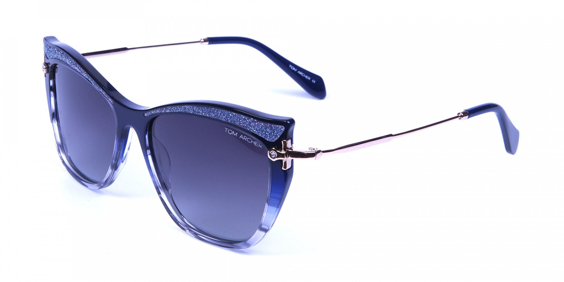 Embellished Blue Sunglasses Cat Eye -2
