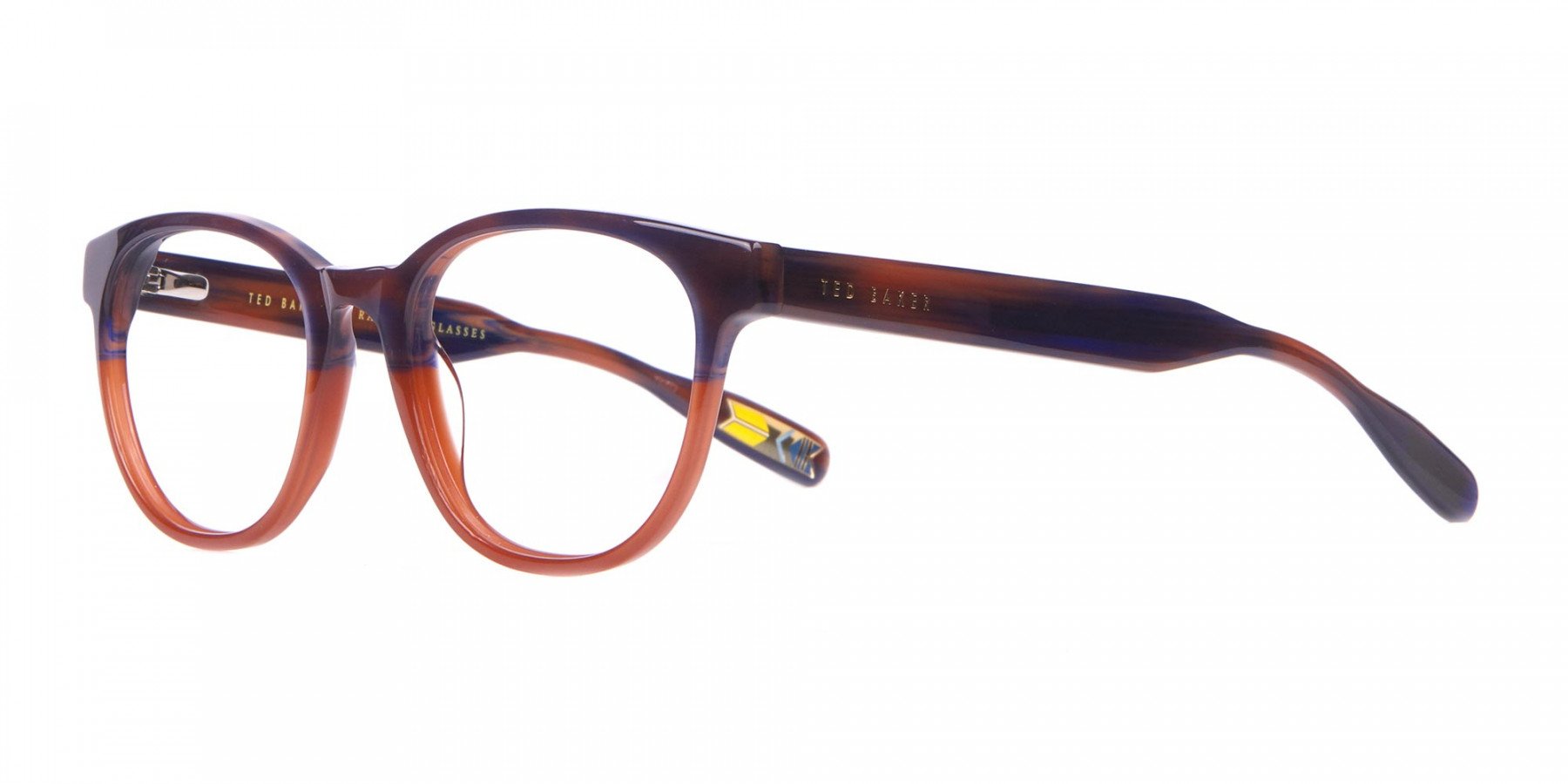 TED BAKER TB8197 Cade Glasses Classic Round Blue Brown-1