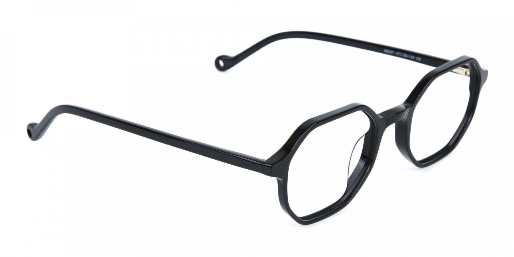 Octagonal Geometric Glasses in Black-1