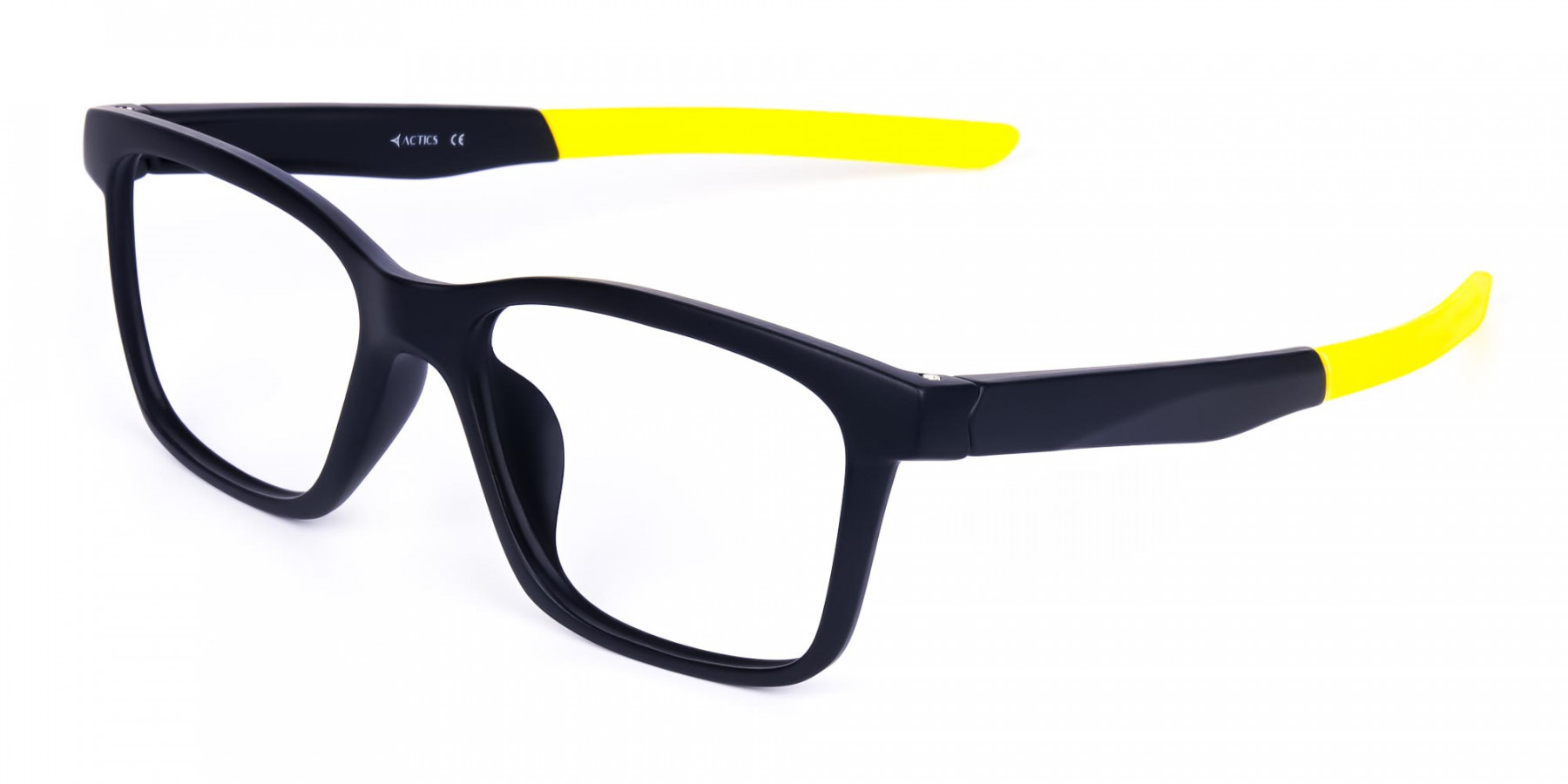 Black and Bright Yellow Cycling Glasses For Women In Rectangular Shape-1