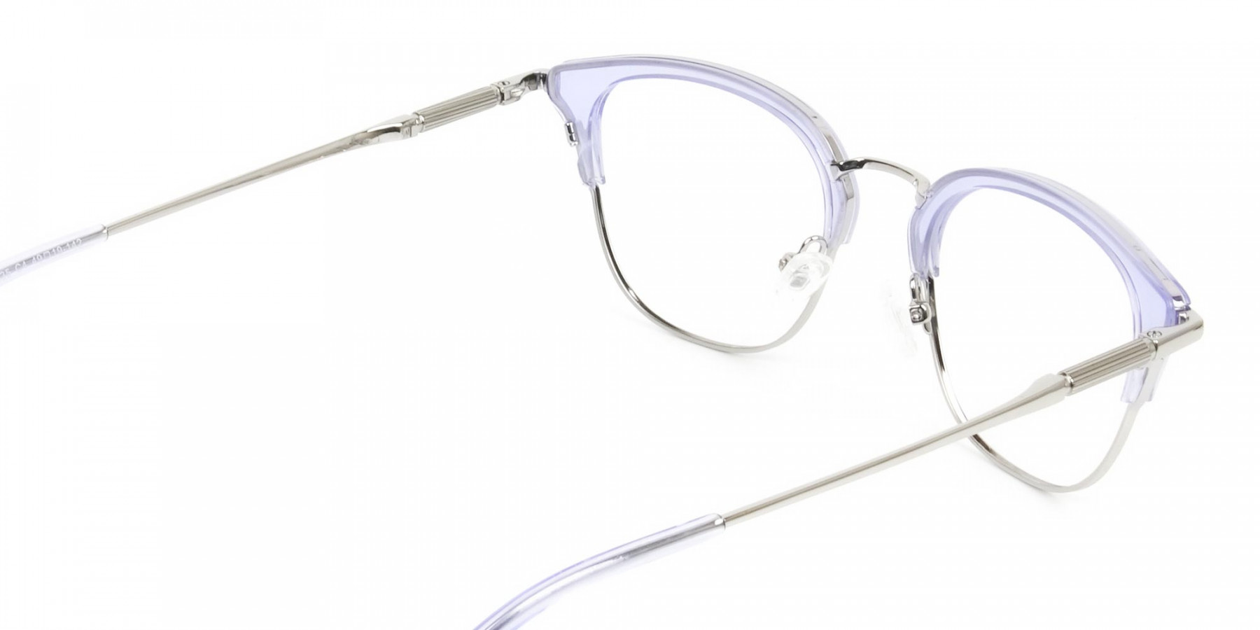 Silver & Crystal Periwinkle Purple Glasses - 1