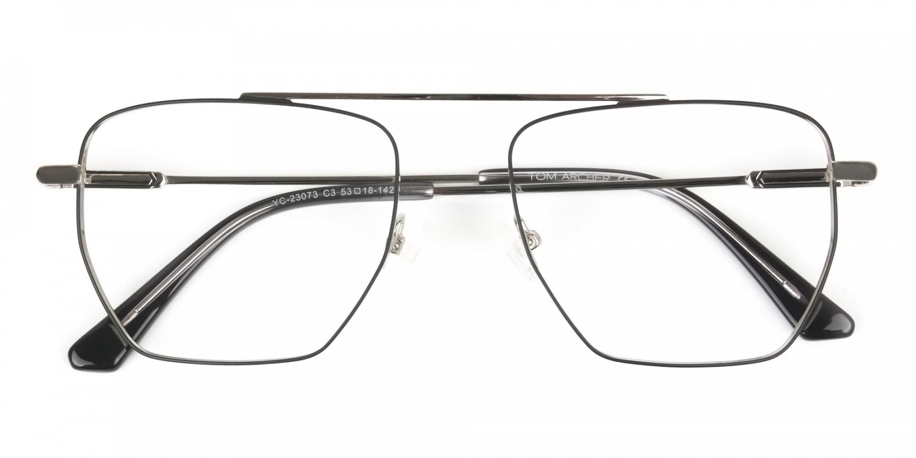 Lightweight Black and Silver Wire Frame Glasses Men Women - 1