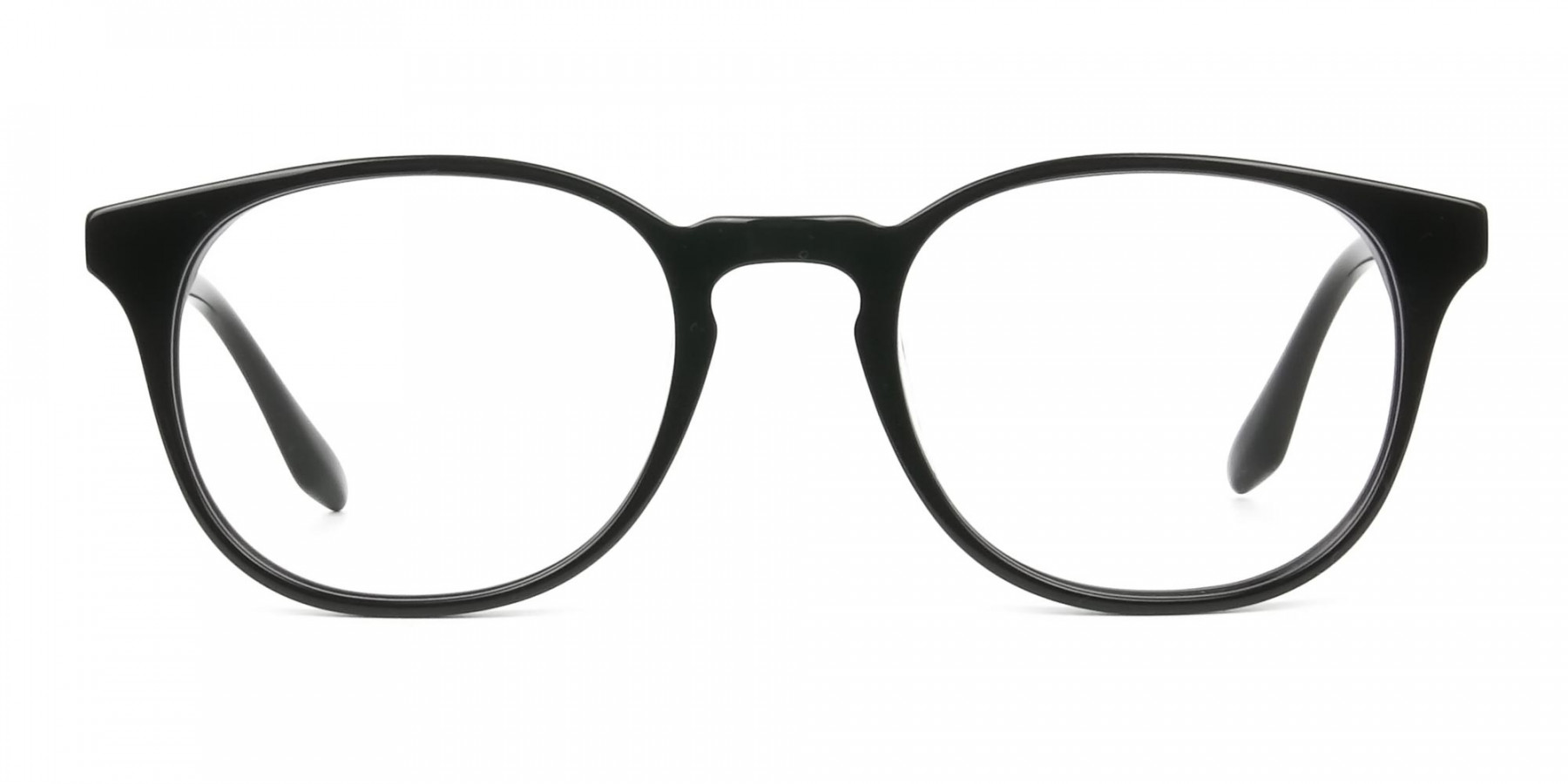 Black Wayfarer Style Glasses in Thin Frame - 1