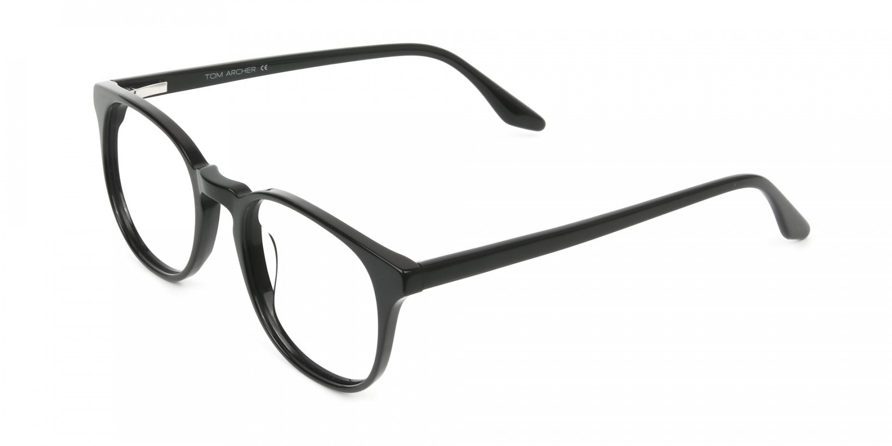 Black Wayfarer Style Glasses in Thin Frame - 1