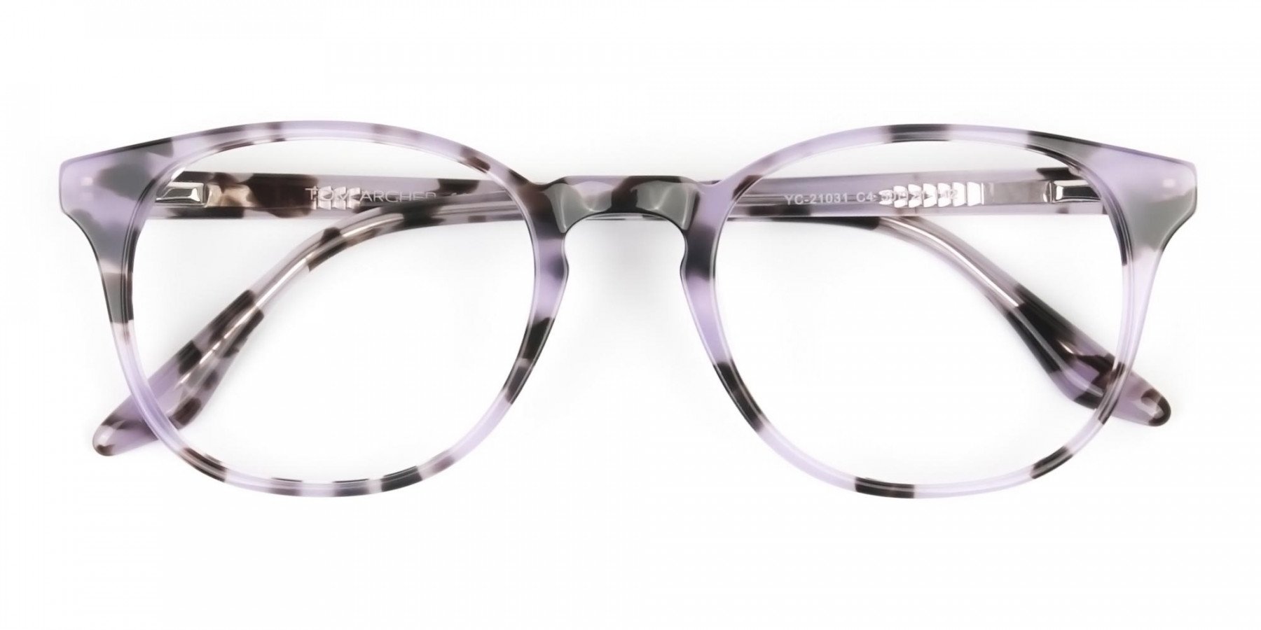 Keyhole Pastel Purple Tortoise Glasses in Wayfarer - 1