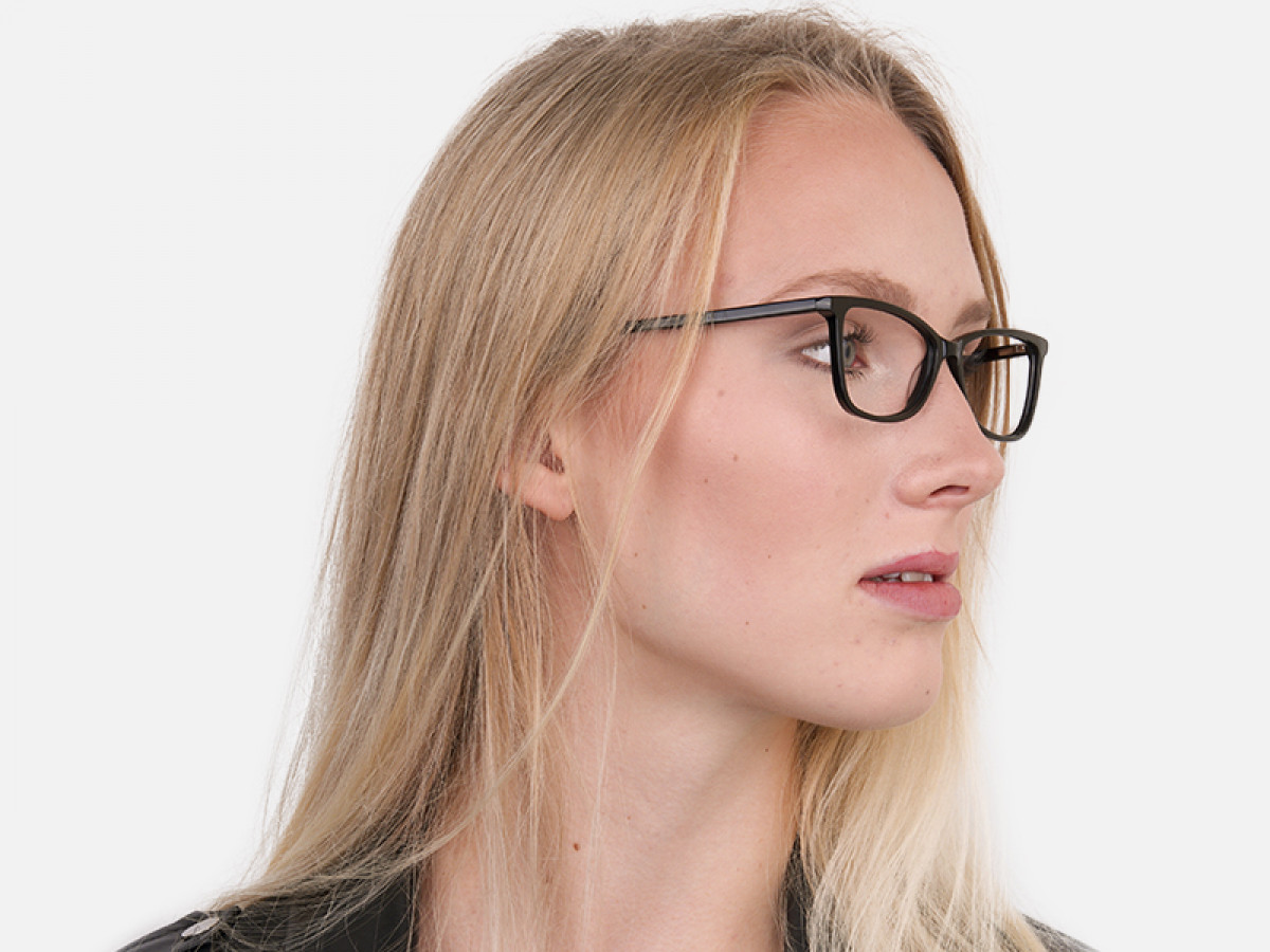 Black Cat-Eye Rectangular Eyeglasses Frame Women -1