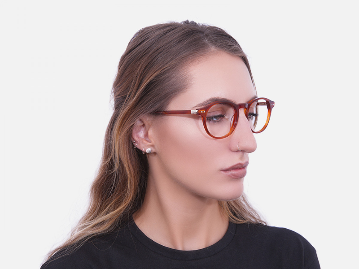 Trendy Caramel Brown Eyeglasses