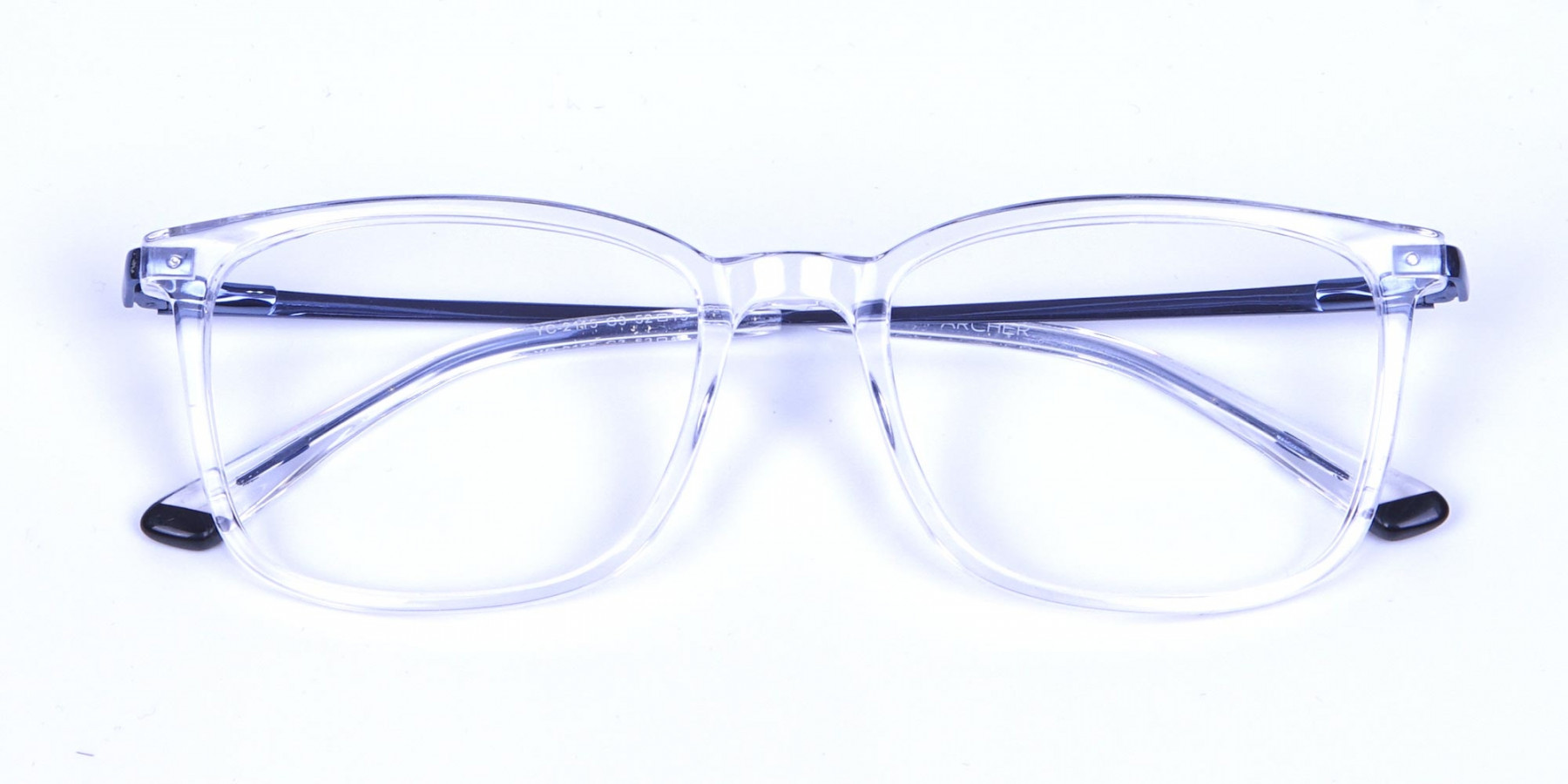 STEVE A3 - ROYAL BLUE Crystal Clear Wayfarer Glasses | Specscart.®