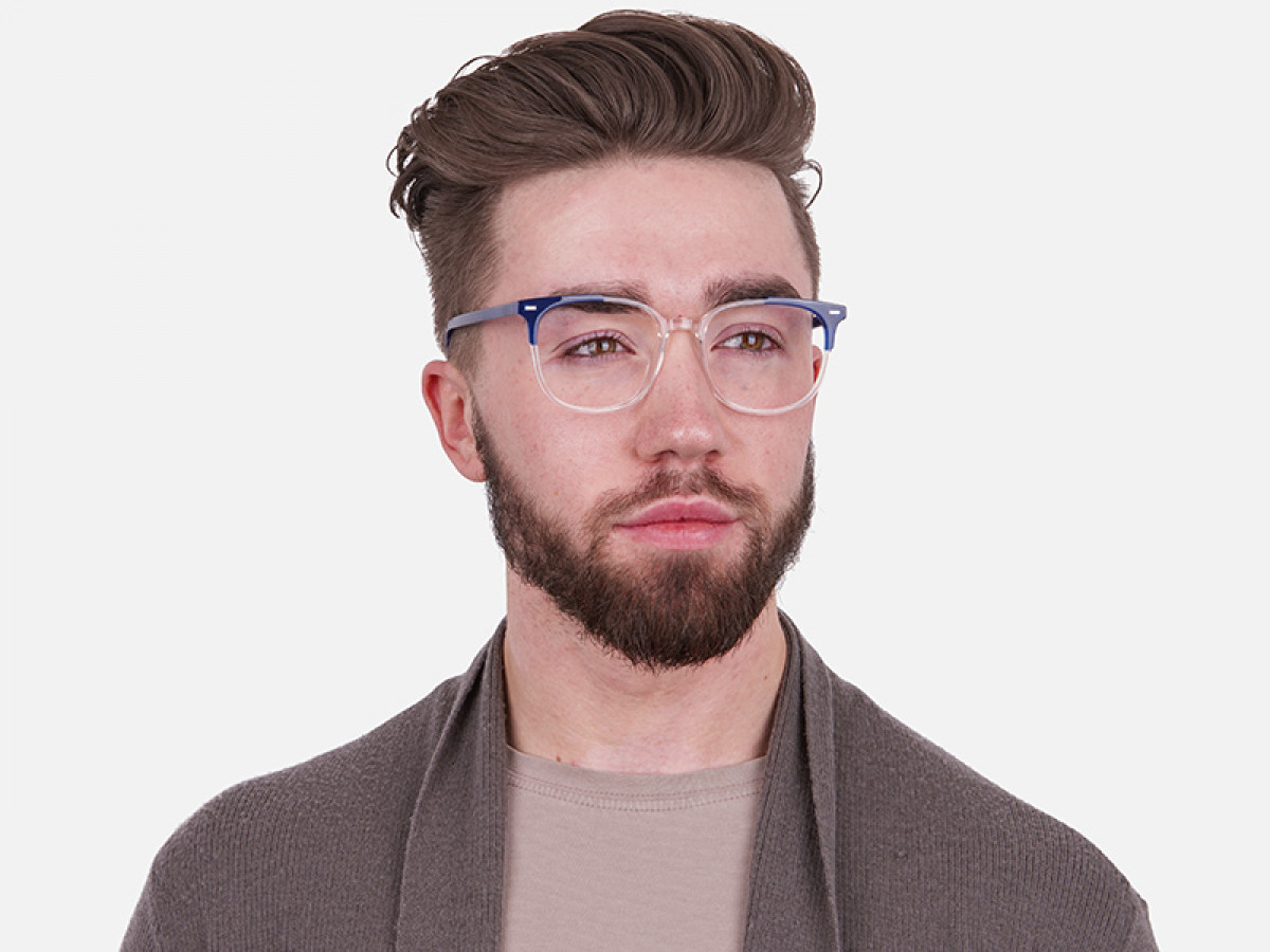 Nerd Wayfarer Colour Mix Frame, Blue Glasses - 1
