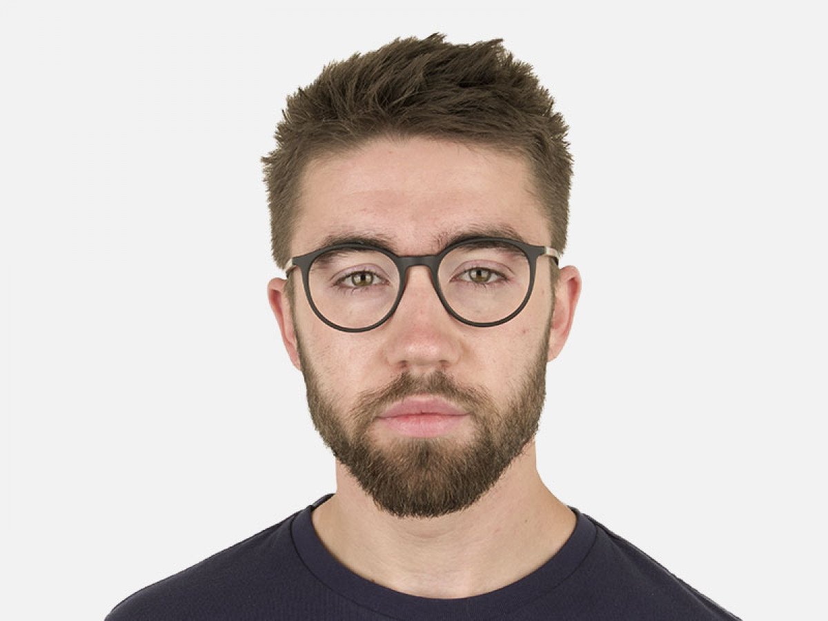 Designer Matte Black Acetate Eyeglasses in Round - 1