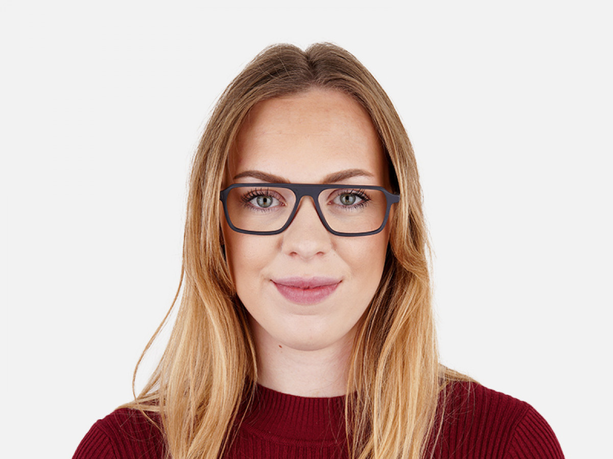 Matte Grey Rectangular Full Rim Glasses frames-1