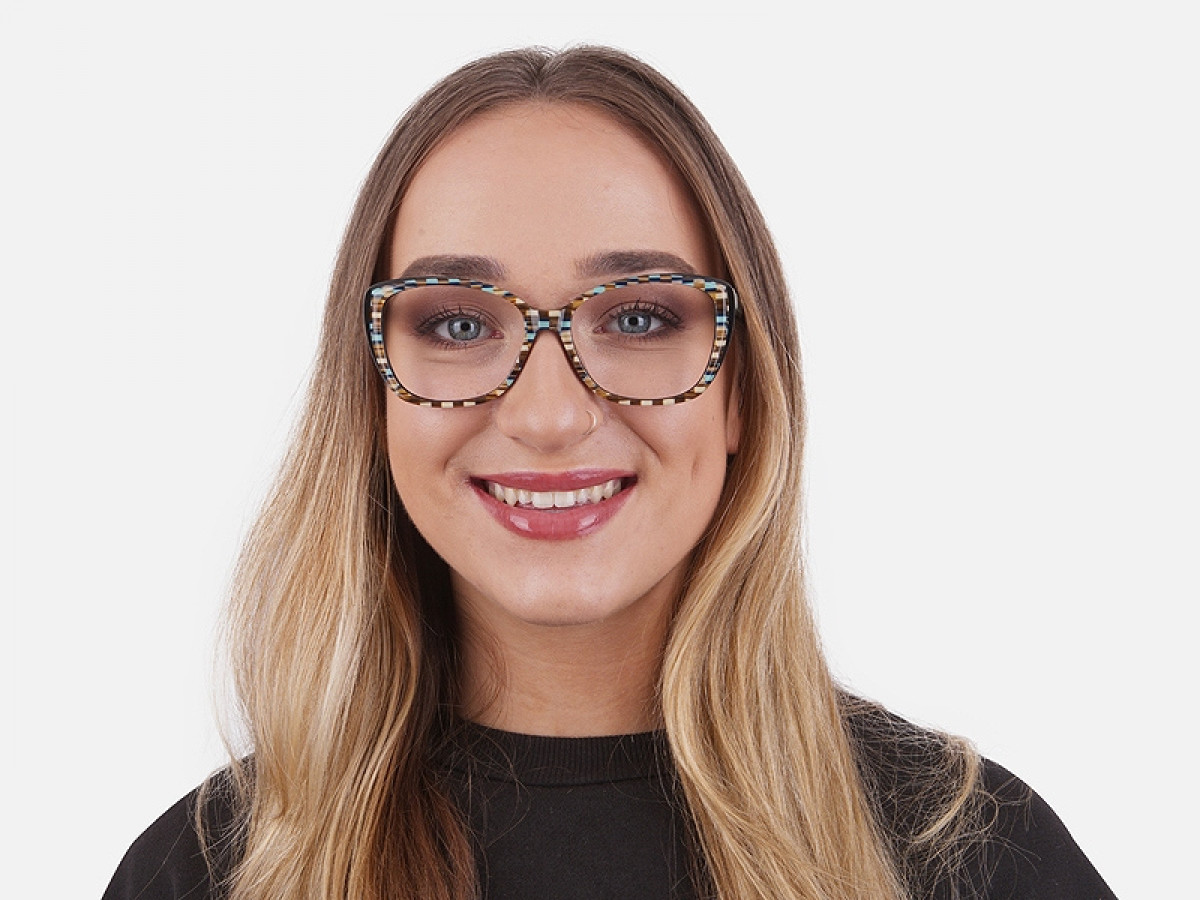 Beige & Mint Cat eye Glasses for Women