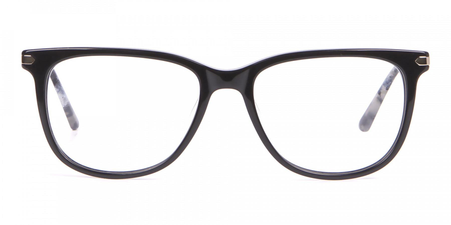 Calvin Klein® CK19704 Black Glasses Wayfarer Silver Temple