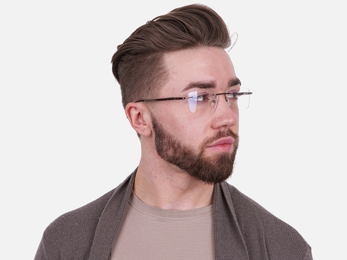Latest Black Rimless Rectangular Glasses UK -1