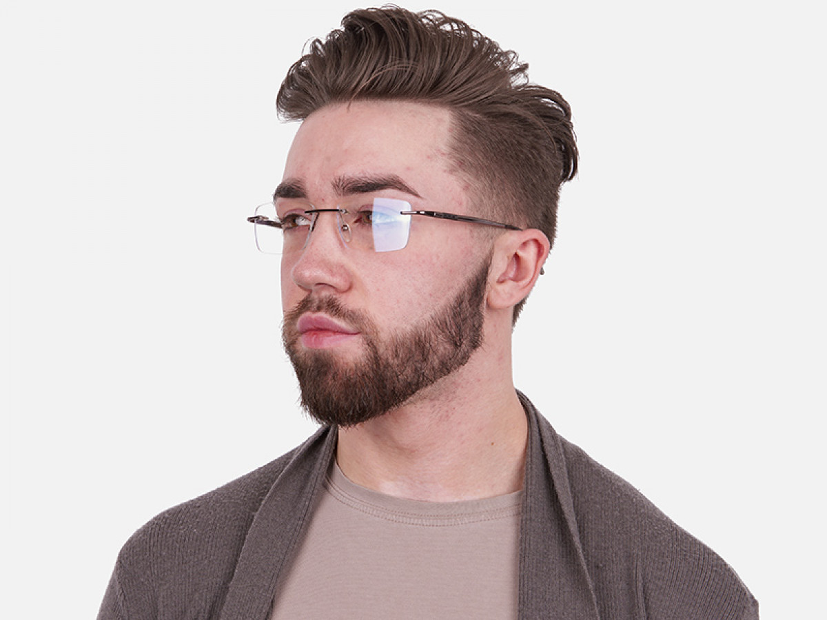 Gunmetal Rimless Lightweight Glasses Online-1