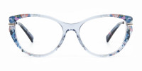 Crystal Blue Cat-Eye Glasses Gold Temple-1