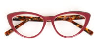 Red and Nude Tortoise Cat eye glasses Women-1