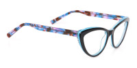 Black & Blue, Purple tortoise Cat eyeglasses Women-1