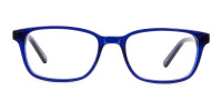 Men's and Women's Blue Rectangular Glasses