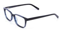 Designer Blue Rectangular Glasses