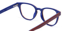 Mahogany Blue and Orange Glasses