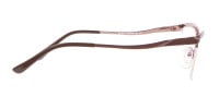 Glossy Brown Browline Half-Rimmed Glasses-1