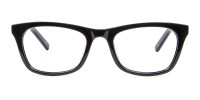 Bold Graphic Glossy Black Glasses
