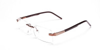 Brown Tone Rimless Glasses -1