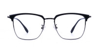 Wayfarer Black & Gunmetal Browline Glasses - 1