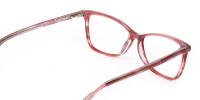 Translucent Rose Red Cat Eye Glasses Women-1