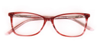 Translucent Rose Red Cat Eye Glasses Women-1