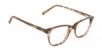 Beige Tortoise Acetate Rectangle Glasses Unisex-1