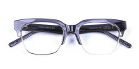 Silver Grey Browline Glasses