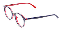 Navy Blue & Red Glasses