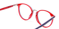 Navy Blue & Red Glasses