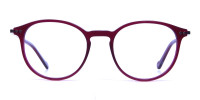 Burgundy red framed glasses