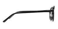 Black Round Acetate Eyeglasses Frame Unisex-1