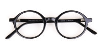 Black Round Acetate Eyeglasses Frame Unisex-1