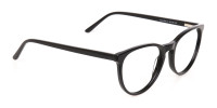 Black Acetate Round Eyeglasses Frame Unisex-1