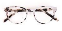 Marble Grey Round Acetate Eyeglasses Unisex-1