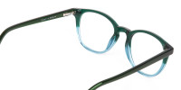 Hunter Green & Teal Two-Tone Glasses-1